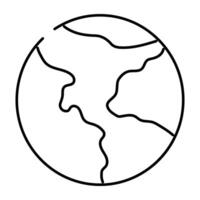 globo icona, lineare design di mondo carta geografica vettore