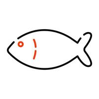 subacqueo mare animale icona, lineare design di pesce vettore