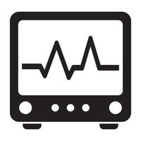 un'icona di design unica del monitor ecg vettore