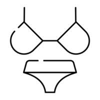 moderno design icona di spiaggia vestire, reggiseno con biancheria intima vettore