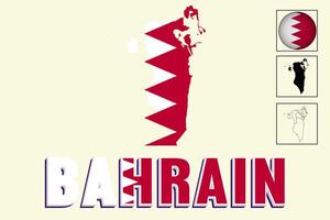 bahrain carta geografica e bahrain bandiera vettore disegno