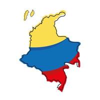 bandiera colombiana nella mappa vettore