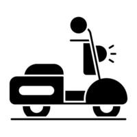 Vintage ▾ Due Wheeler trasporto, solido design di scooter vettore