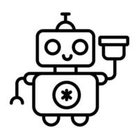 un icona design di robot Cameriere isolato su bianca sfondo vettore