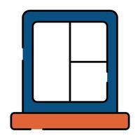 un' piatto design icona di bicchiere finestra vettore
