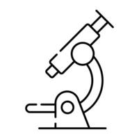 un'icona del design lineare del microscopio vettore