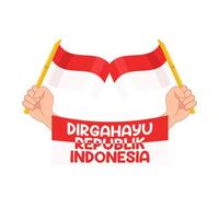 illustrazione di dirgahayu republik Indonesia vettore