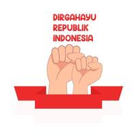 illustrazione di dirgahayu republik Indonesia vettore