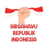 illustrazione di dirgahayu republik Indonesia vettore