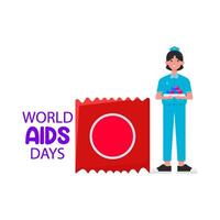 illustrazione della giornata mondiale dell'aids vettore