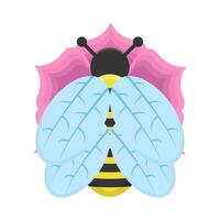 illustrazione di carino ape e fiore vettore