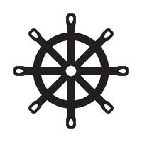 vettore nave timone ruota icona con nero linea stile. grande per nautico simboli, andare in barca e complementare disegni