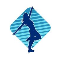 silhouette di un' femmina ballerino nel azione posa. silhouette di un' sottile donna nel danza posa. vettore