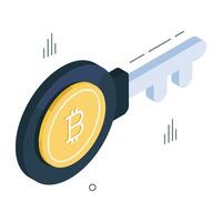 vettore design di bitcoin chiave