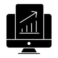 attività commerciale rapporto dentro tenere sotto controllo mostrando crescita grafico icona vettore