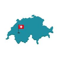 cartina svizzera con bandiera vettore