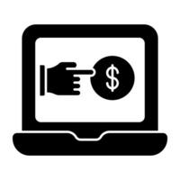un'icona di design modificabile di pay per click vettore