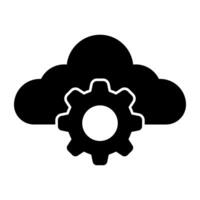 un' concettuale solido design icona di nube ambientazione vettore