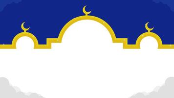 islamico blu e giallo vettore modello sfondo con moschea forma e vuoto spazio per testo