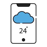 mobile tempo metereologico App icona nel modificabile design vettore