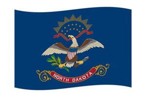 agitando bandiera di il nord dakota stato. vettore illustrazione.