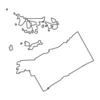 warwick parrocchia carta geografica, amministrativo divisione di bermuda. vettore illustrazione.