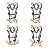 impostato di fitness logo disegni con un' muscolare maschio figura vettore