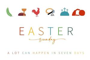 Pasqua Domenica saluto carta. impostato di cristiano simboli. vettore illustrazione