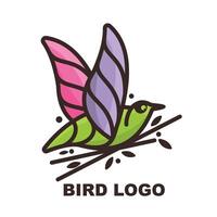 uccello volante posa colorato logo collezione vettore