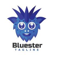 blu mostro testa personaggio logo vettore
