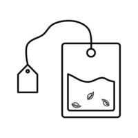 disegno vettoriale dell'icona di stile della linea del sacchetto di infusione del tè
