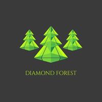 diamante foresta verde logo vettore Tesoro irremovibile icona