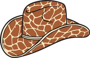 cowboy cappello con giraffa Stampa colore. vettore illustrazione.