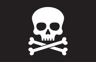 pirata bandiera con cranio e attraversare ossatura - gioviale ruggero. vettore illustrazione.