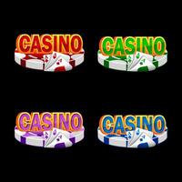 vettore impostato di icone per casinò o slot. quattro colorato icone