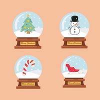 natale snowglobes elementi di natale in snowglobe illustrazione vettoriale gratis