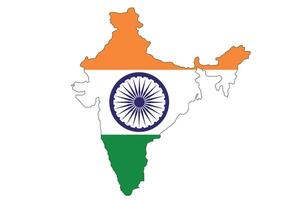 India nazione carta geografica e bandiera nel Asia, vettore illustrazione.