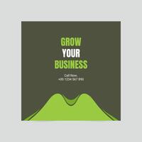 verde moderno crescere il tuo attività commerciale sociale media copertina modello vettore