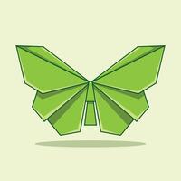 farfalla origami verde vettore