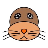 simpatico cartone animato leone marino face.vector illustration vettore