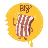 carino vettore illustrazione di contento Bacon logo