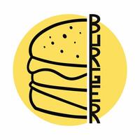 pane e formaggio hamburger vettore logo
