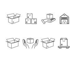 modificabile impostato icona di consegna scatola, vettore illustrazione isolato su bianca sfondo. utilizzando per presentazione, sito web o mobile App professionista vettore