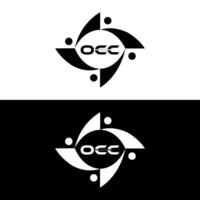 occ logo. o c c design. bianca occ lettera. occ, o c c lettera logo design. iniziale lettera occ connesso cerchio maiuscolo monogramma logo. o c c lettera logo vettore design. occ lettera logo design. professionista vettore