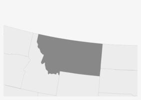 carta geografica di Stati Uniti d'America con evidenziato Montana stato carta geografica vettore