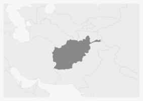 carta geografica di Asia con evidenziato afghanistan carta geografica vettore