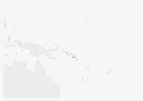 carta geografica di Oceania con evidenziato Salomone isole carta geografica vettore