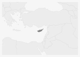 carta geografica di Europa con evidenziato Cipro carta geografica vettore