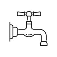 rubinetto cucina e bagno rubinetto magro linea icona vettore