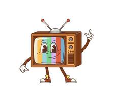 cartone animato tv Groovy personaggio trasudante un' 70s vibrazione vettore